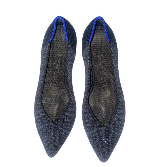 Rothy's Womens Size 5 Navy Blue Pointed Toe Flats VGUC - Picture 10 of 14